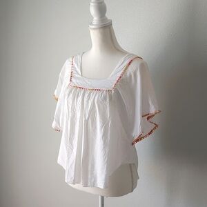 Madewell | Embroidered Square Neck Tunic Top